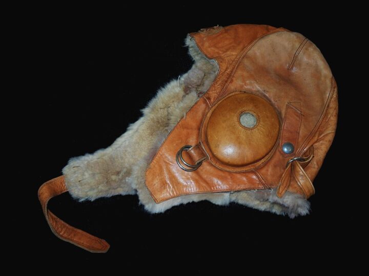 WW2 Imperial Japanese Army - WINTER LEATHER & FUR PILOT FLIGHT HELMET - NICE! - Image 7