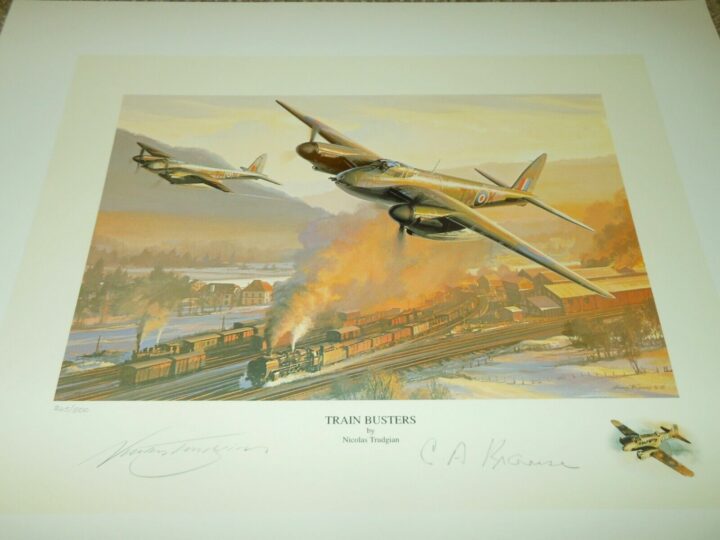 WW2 RAF DH.98 Mosquito - " TRAINBUSTERS " - NICOLAS TRUDGIAN - PRINT - NICE! - Image 3