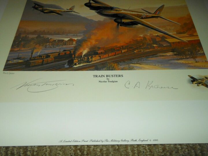 WW2 RAF DH.98 Mosquito - " TRAINBUSTERS " - NICOLAS TRUDGIAN - PRINT - NICE! - Image 4