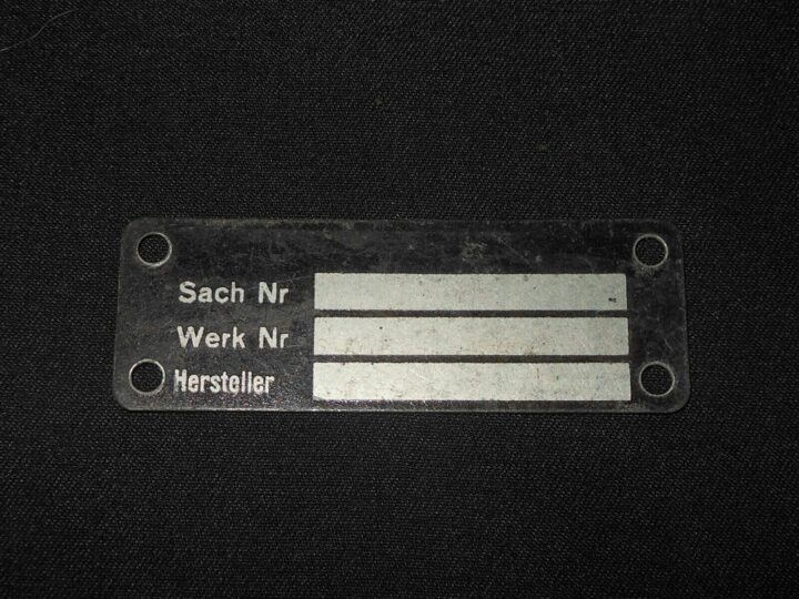 WW II German Aircraft Messerschmitt Typenschild - DATA PLATE - Me109 - RARE! - Image 3