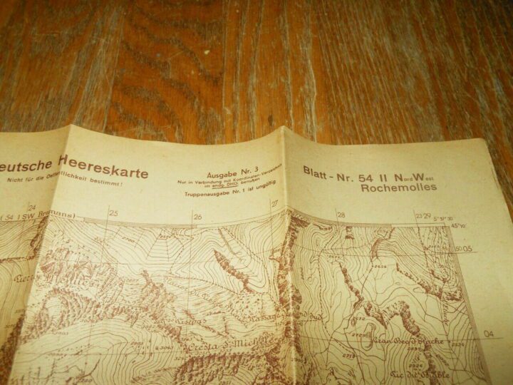 WW II German Army 1:25000 Landekarte - NAVIGATIONAL MAP - ITALY #2 - VERY NICE! - Image 3