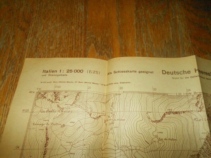 WW II German Army 1:25000 Landekarte - NAVIGATIONAL MAP - ITALY #2 - VERY NICE! - Image 4