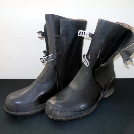 WW2 German Luftwaffe - FLAK & GROUND CREW RUBBER OVER BOOTS - UNIT MARKED - RARE