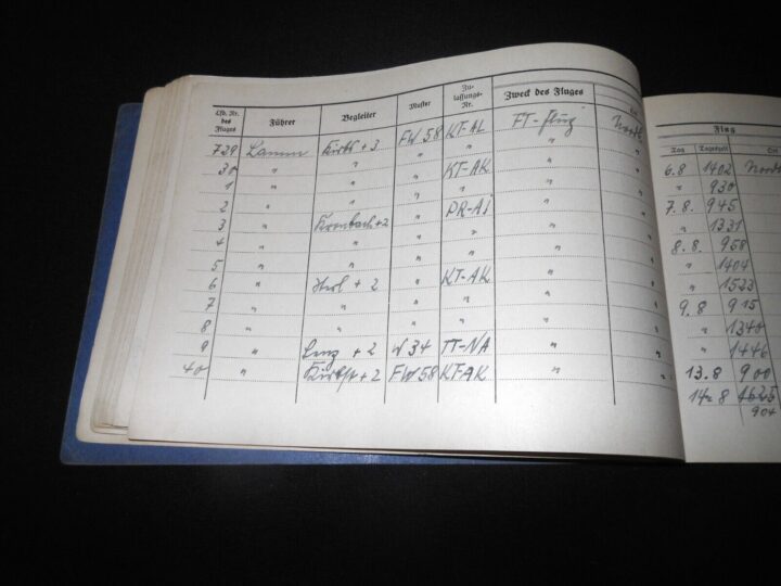 WW2 German Luftwaffe Flugbuch - FLIGHT LOG BOOK #3 - FLIGHT INSTRUCTOR - RARE! - Image 15