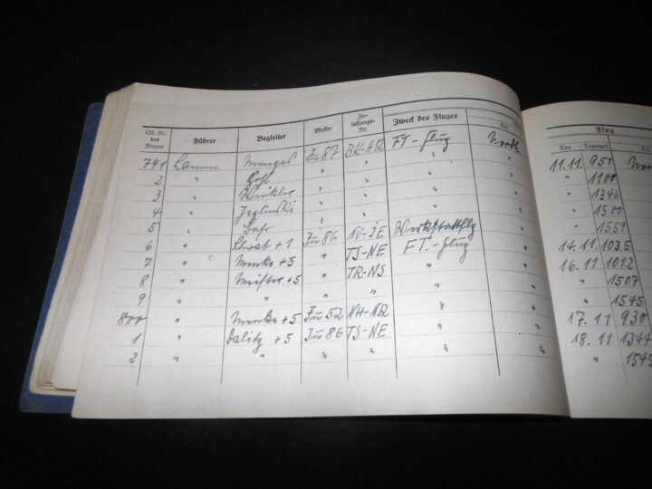 WW2 German Luftwaffe Flugbuch - FLIGHT LOG BOOK #3 - FLIGHT INSTRUCTOR - RARE! - Image 18