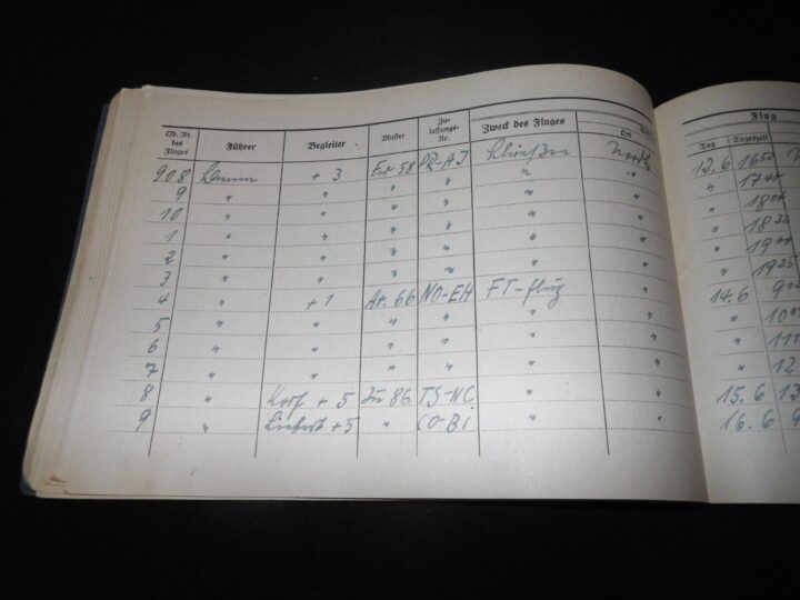 WW2 German Luftwaffe Flugbuch - FLIGHT LOG BOOK #3 - FLIGHT INSTRUCTOR - RARE! - Image 20