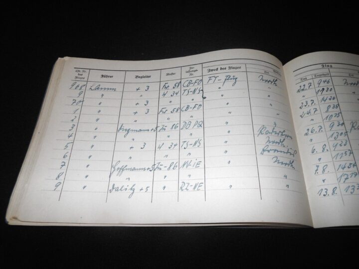 WW2 German Luftwaffe Flugbuch - FLIGHT LOG BOOK #3 - FLIGHT INSTRUCTOR - RARE! - Image 21