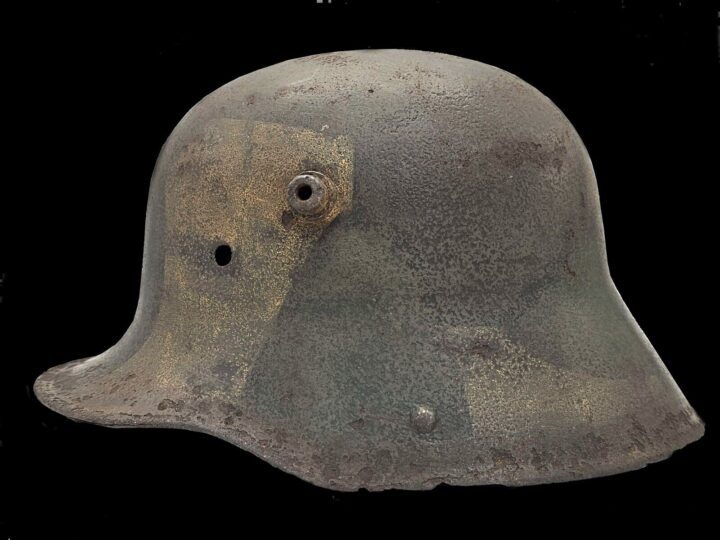 WW1 Imperial German Army - M1916 M1917 CAMOUFLAGED HELMET SHELL - VERY NICE! - Image 3