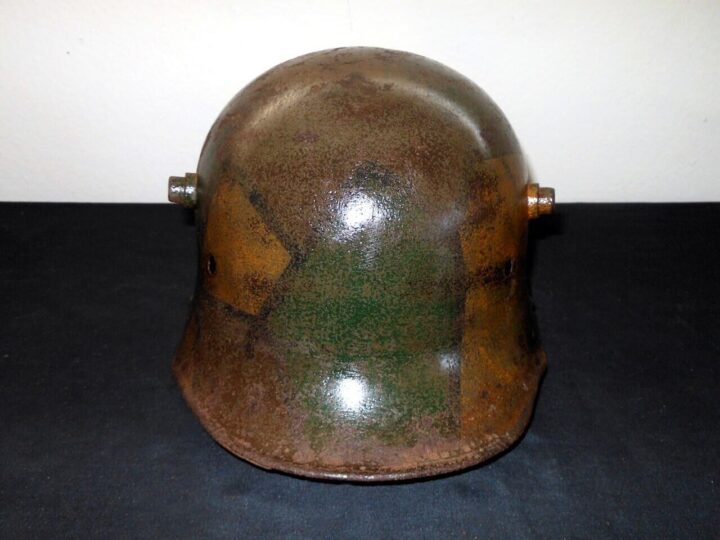 WW1 Imperial German Army - M1916 M1917 CAMOUFLAGED HELMET SHELL - VERY NICE! - Image 5