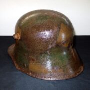 WW1 Imperial German Army - M1916 M1917 CAMOUFLAGED HELMET SHELL - VERY NICE! - Image 9