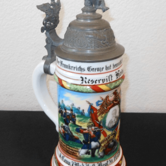 WW1 Imperial Prussian Army - REGIMENTAL STEIN - 6 COMP INFT REGT 142 NEUBREISCAH