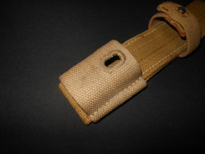 WW2 German Wehrmacht K98 - TROPICAL TAN CANVAS BAYONET FROG - LATE-WAR - SUPERB! - Image 4
