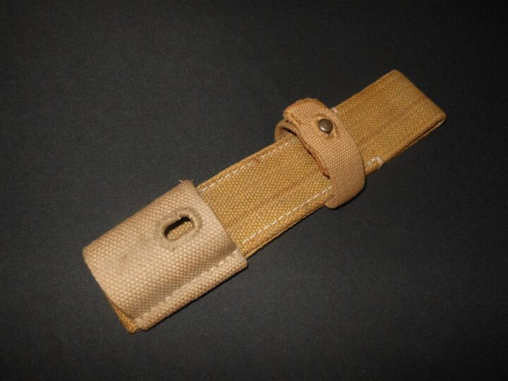 WW2 German Wehrmacht K98 - TROPICAL TAN CANVAS BAYONET FROG - LATE-WAR - SUPERB!