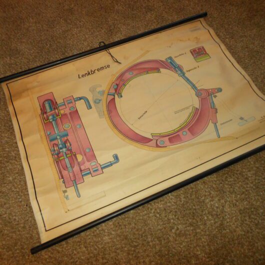 WW2 German Wehrmacht - TANK WALL CHART / SCHEMATIC - Panzer II - VERY NICE!