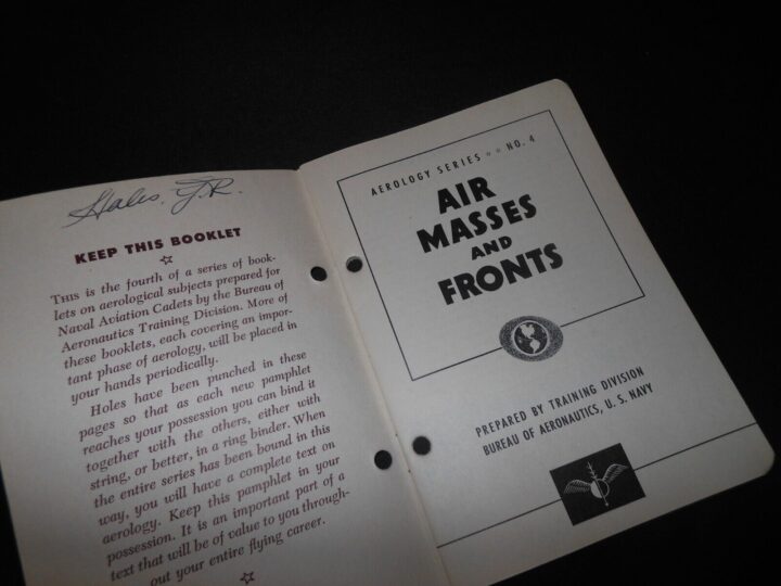 WW2 US Navy Training Handbook - AIR MASSES & FRONTS - PBY Gunner Veteran Estate - Image 4