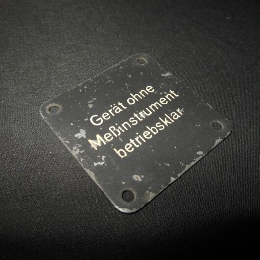 WW II German LW WH KM FuG Funkgerat - RADIO DATA PLATE #8 - TORN KWE PANZER