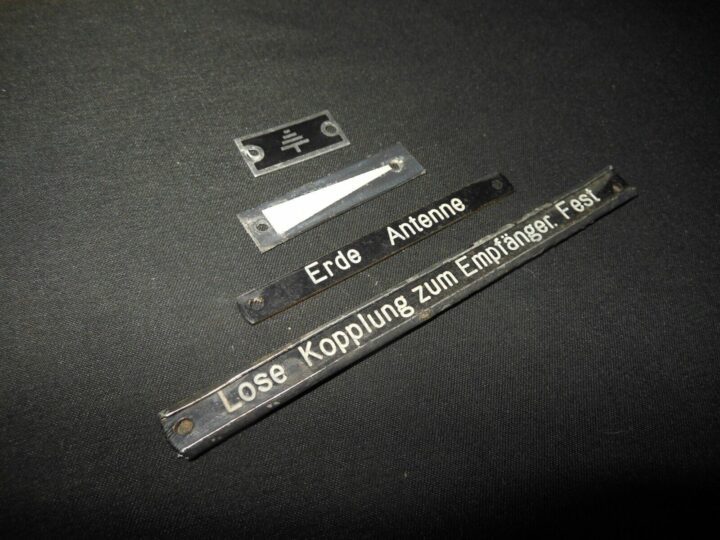 WW II German LW WH KM FuG Funkgerat - RADIO DATA PLATE SET #3 - TORN KW.E PANZER