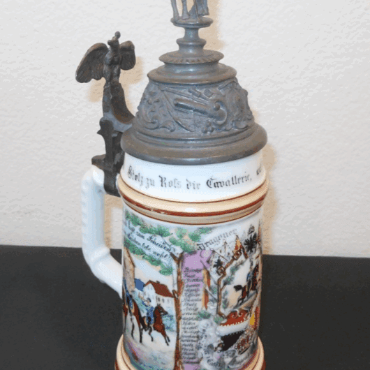 WW1 Imperial Prussian Army - REGIMENTAL STEIN - 2 BATL DRAGON RGT 21 GRUMSAL