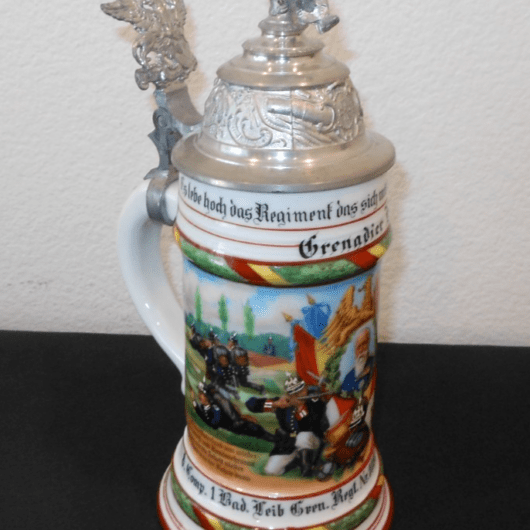 WW1 Imperial Prussian Army - REGIMENTAL STEIN - 8 COMP GREN REGT NR.10 KARLSRUHE