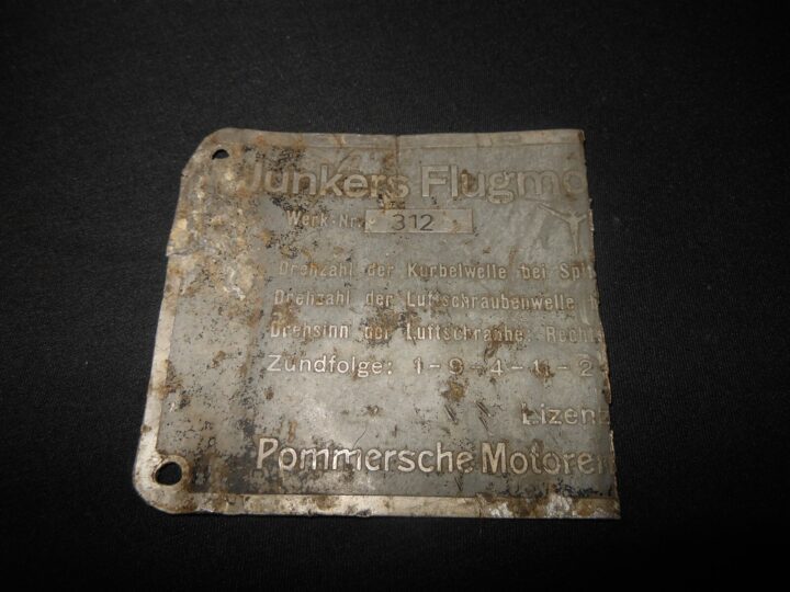 WW2 German Luftwaffe - ENGINE DATA PLATE - Jumo 211 - Ju87 - EASTERN FRONT - Image 3