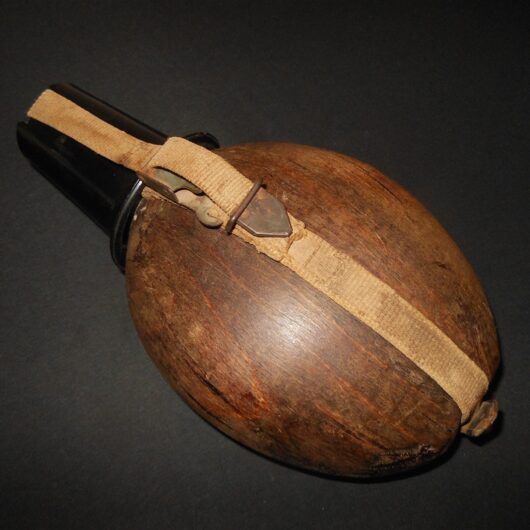 WW2 German Wehrmacht Afrika Korps - M31 TROPICAL WOOD CANTEEN - NAMED - NICE!