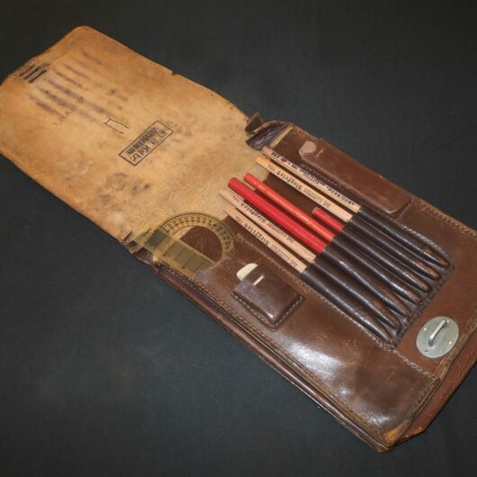 WW2 Luftwaffe Wehrmacht Officer - M35 LEATHER DISPATCH MAP CASE - UNIT MARKED!