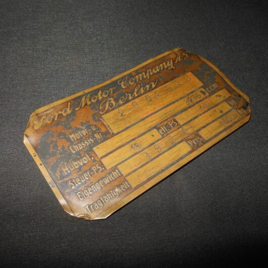 WW2 / Pre-war German Wehrmacht Typenschild - MAIN DATA PLATE - FORD 1,5t TRUCK