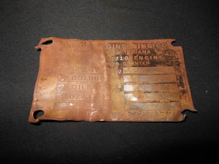 WW2 USAAF Army Aircraft - ENGINE DATA PLATE - ALLISON V-1710 - P-40 E WARHAWK - Image 3