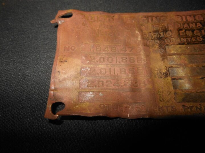 WW2 USAAF Army Aircraft - ENGINE DATA PLATE - ALLISON V-1710 - P-40 E WARHAWK - Image 4