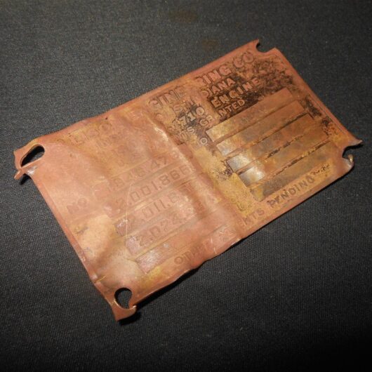 WW2 USAAF Army Aircraft - ENGINE DATA PLATE - ALLISON V-1710 - P-40 E WARHAWK