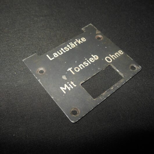 WW II German LW WH KM FuG Funkgerat - RADIO DATA PLATE #13 - TORN KWE PANZER