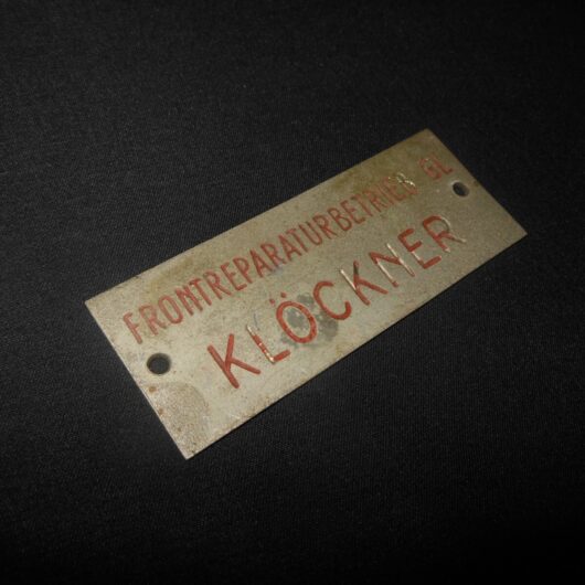 WW2 German Luftwaffe - AIRCRAFT REPAIR FACILITY MANUFACTURE PLATE - BMW801