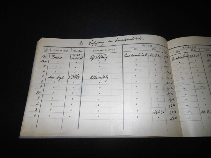 WW2 German Luftwaffe Flugbuch - FLIGHT LOG BOOK #1 - FLIGHT INSTRUCTOR - RARE! - Image 12