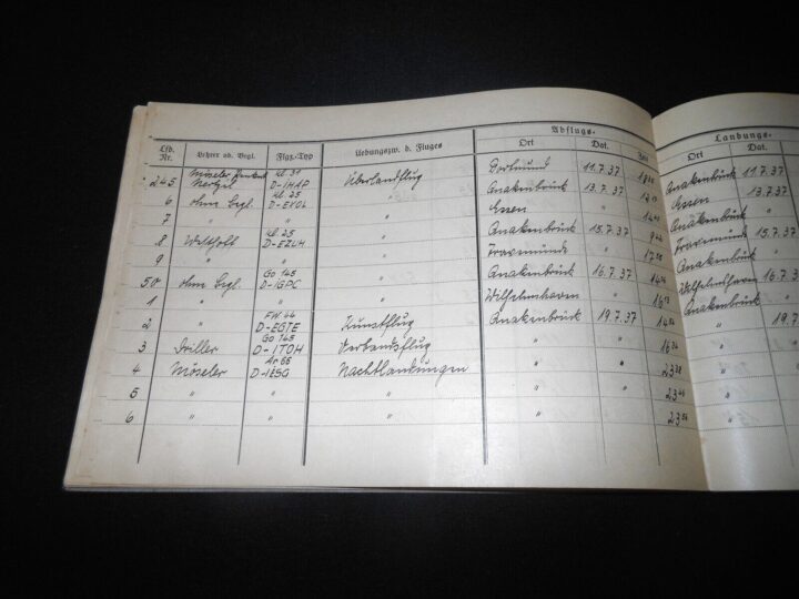 WW2 German Luftwaffe Flugbuch - FLIGHT LOG BOOK #1 - FLIGHT INSTRUCTOR - RARE! - Image 15