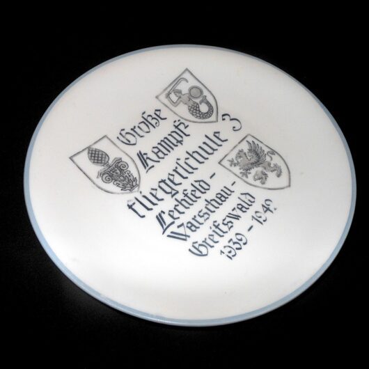 WW2 German Luftwaffe Regimentssteller - PORCELAIN PLATE - KAMPFFLIEGERSCHULE 3