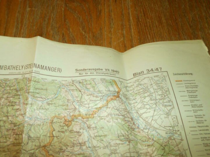 WW II German Army 1:200000 Landekarte - NAVIGATIONAL MAP - HUNGARY - VERY NICE! - Image 3