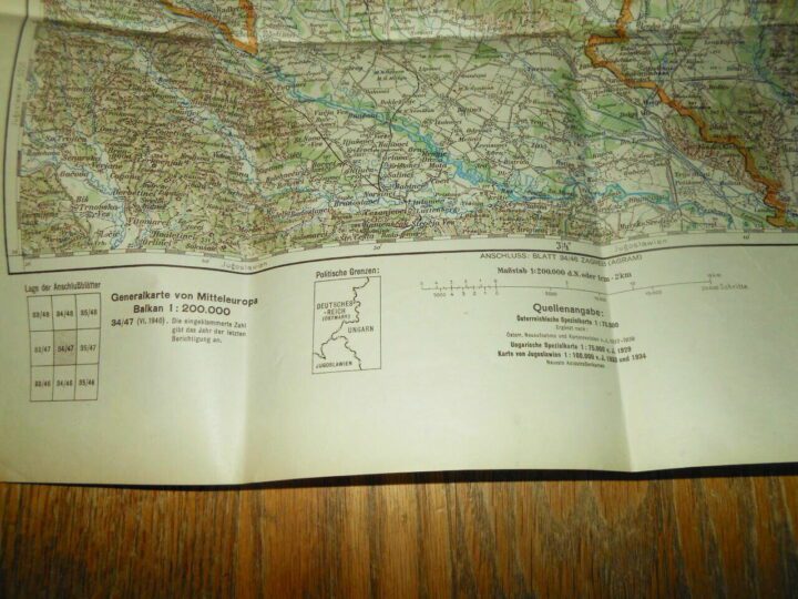 WW II German Army 1:200000 Landekarte - NAVIGATIONAL MAP - HUNGARY - VERY NICE! - Image 6