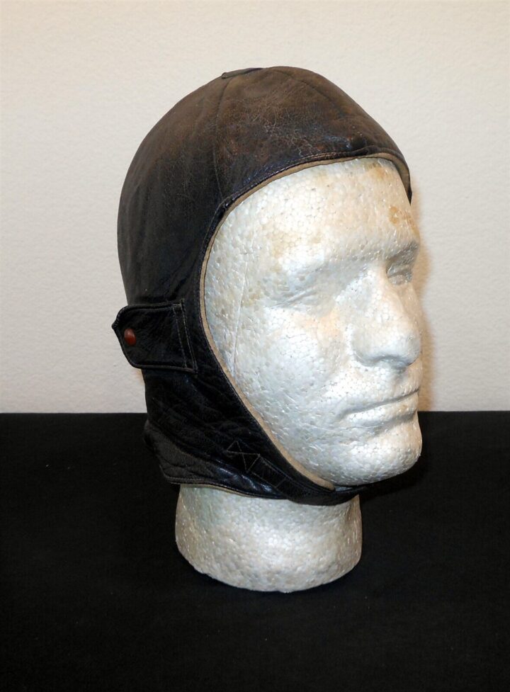 WW1 German Fliegertruppe Fliegerkopfhaube - PILOT LEATHER FLIGHT CAP - NICE! - Image 3