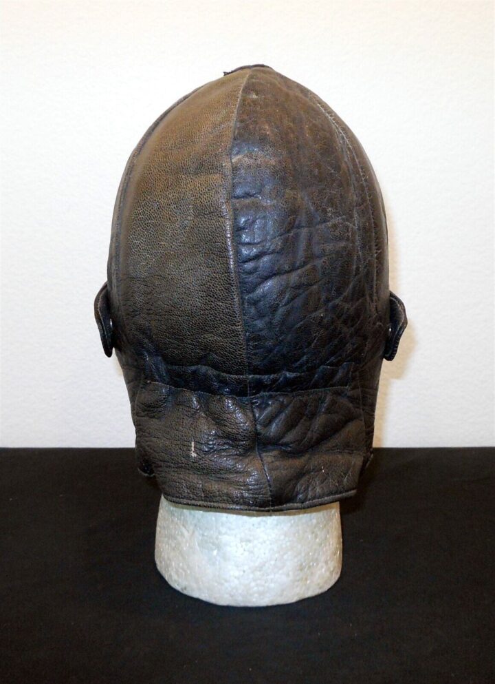 WW1 German Fliegertruppe Fliegerkopfhaube - PILOT LEATHER FLIGHT CAP - NICE! - Image 5