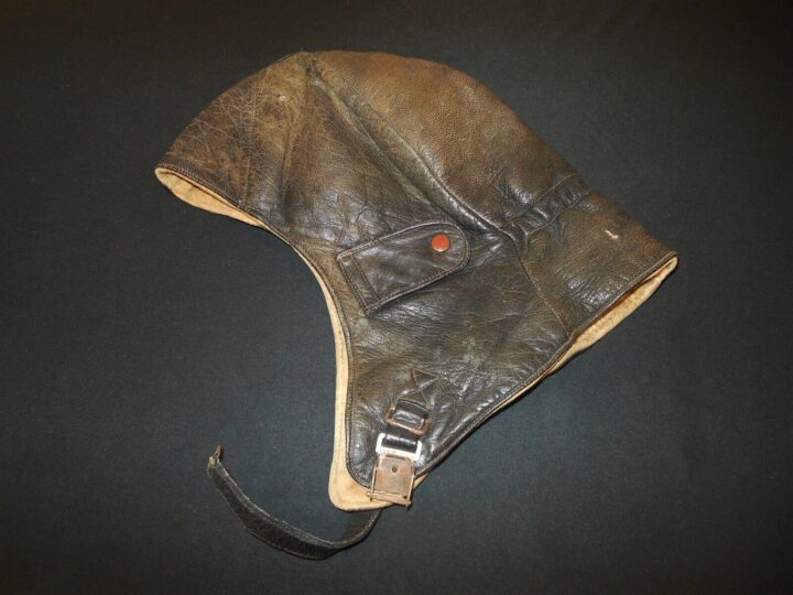 WW1 German Fliegertruppe Fliegerkopfhaube - PILOT LEATHER FLIGHT CAP - NICE! - Image 7