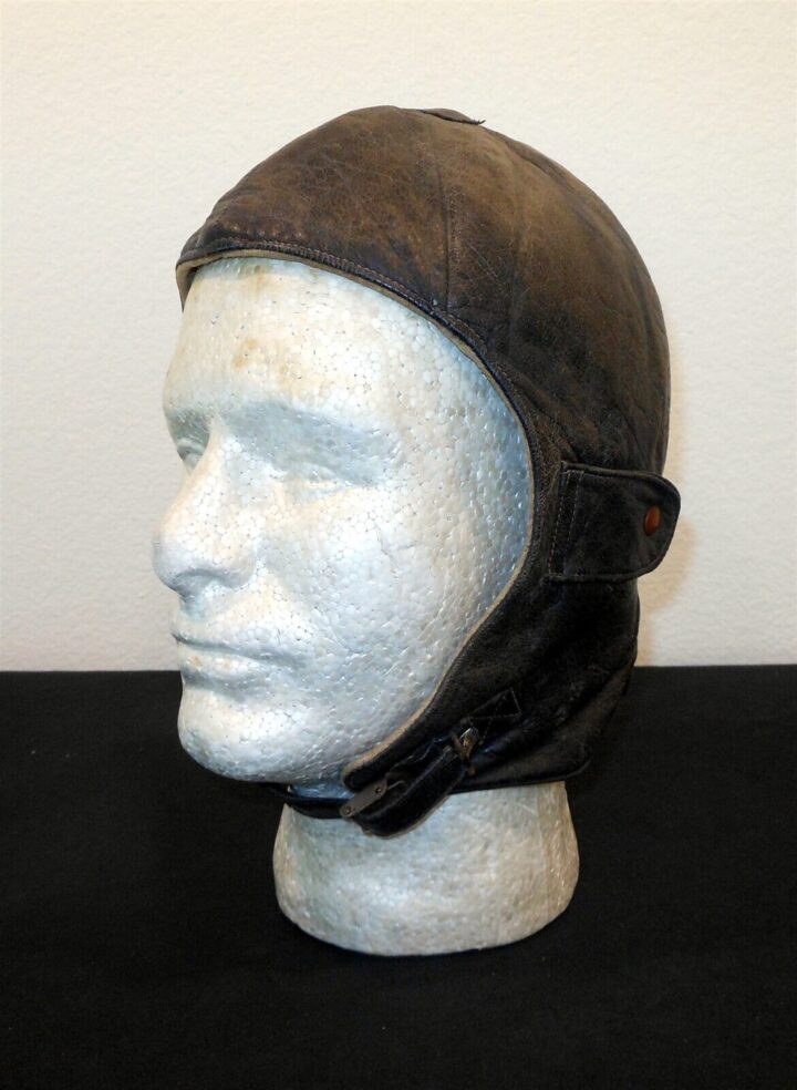 WW1 German Fliegertruppe Fliegerkopfhaube - PILOT LEATHER FLIGHT CAP - NICE!