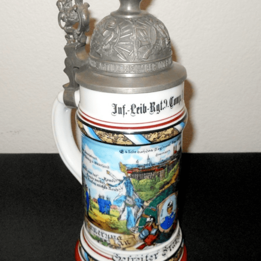 WW1 Imperial Prussian Army - REGIMENTAL STEIN - INF. LEIB RGT. 9 COMP - NICE!