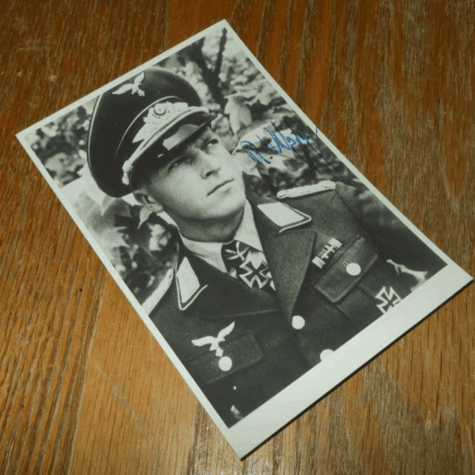WW2 German Luftwaffe Fallschirmjaeger Autograph - MAJOR RUDOLF WITZIG - NICE!