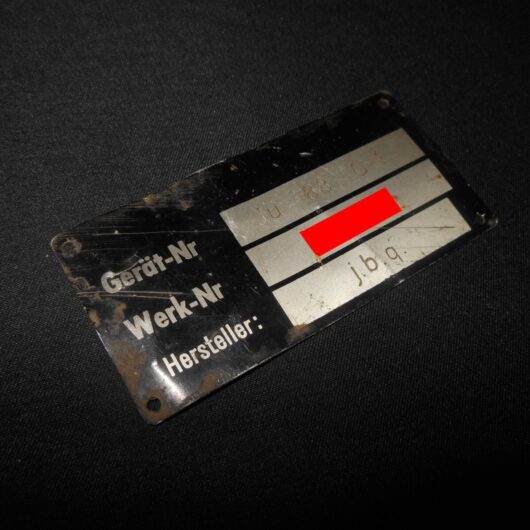 WW2 German Luftwaffe Typenschild - AIRCRAFT MAIN DATA PLATE - Ju88 G-1 - RARE