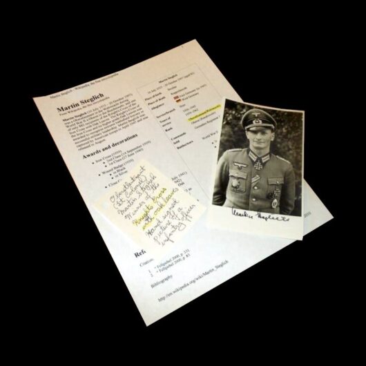 WW2 German Wehrmacht Autographed Photo and Docs - MARTIN STEGLICH - NICE!