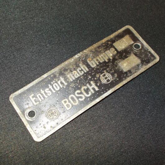 WW2 German Wehrmacht Entstört Nach Gruppe - RADIO INFO PLATE - KUBELWAGEN - NICE