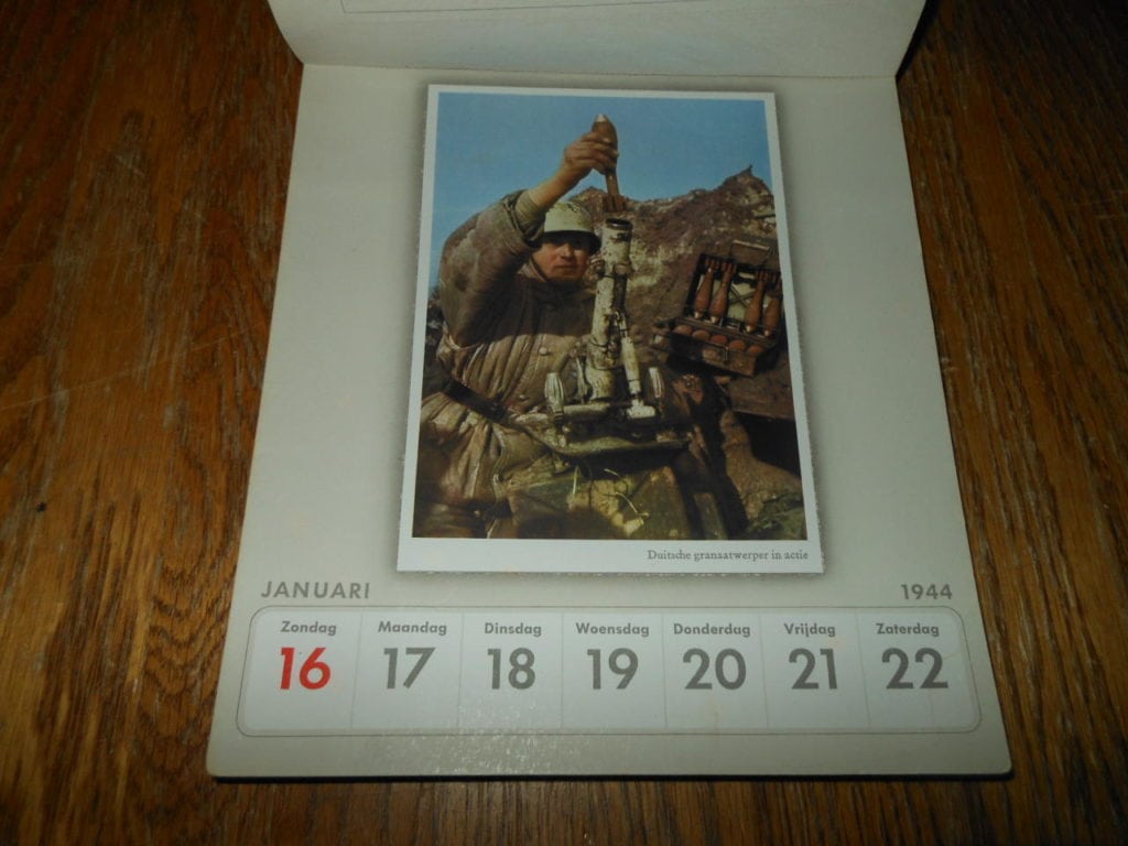 WW2 German Wehrmacht / Heer "DE WEHRMACHT" 1944 Wall Calendar Dutch