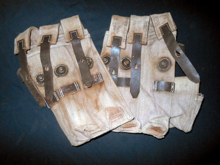 WW2 German Wehrmacht - MP38 / MP40 CANVAS MAGAZINE POUCHES - REPRODUCTION SET #2