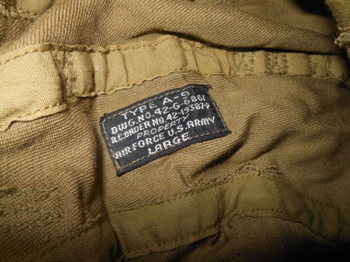 WW2 US Army Air Force Aircraft - TYPE A-9 CLOTH FLIGHT HELMET - COMPLETE - NICE! - Image 13