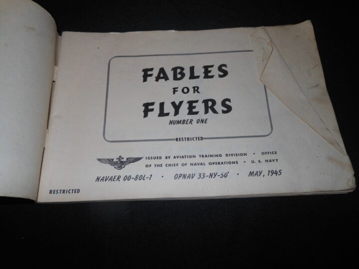 WW2 US Navy Training Handbook - FABLES FOR FLYERS - PBY Gunner Veteran Estate - Image 4